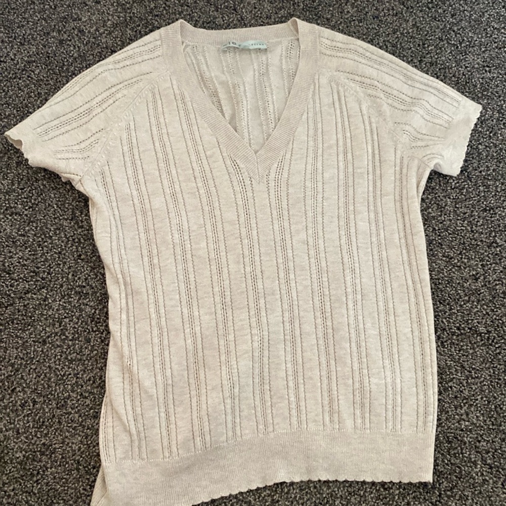 Cleo Pointelle short sleeve sweater